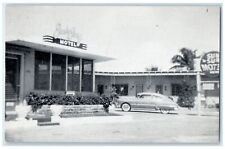 c1950 Sun 'N Surf Motel & Restaurant Classic Car Entrance Miami Florida Postcard picture