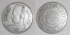Rare 1939 Crown Size Silver Coin Egypt (1358 AH) 20 Piastres King Farouk I VF+ picture