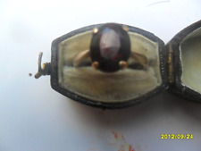 Vintage 9ct Yellow Gold 2ct Garnet Solitaire   Ring  . N  3gm picture
