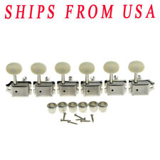 KAISH 6 Inline Strat/Tele Nickel w/Aged White Vintage Guitar Tuners Tuning Keys picture