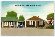 c1940s Colonial Motel Exterior Roadside Thermopolis Wyoming WY Unposted Postcard picture
