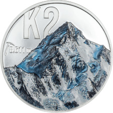 2024 Cook Islands K2 Peaks 2oz Silver Ultra High Relief Proof Coin picture