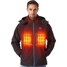 Mens Electric USB Heated Jacket with 96000mAh Battery Hooded 4-Zone Heating Coat picture