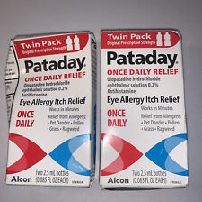2--Twin Packs of Alcon Pataday Eye Allergy Itch Relief 2.5 ml. Exp. 09/2024+ picture