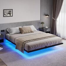 Floating Bed Frame Full Size with LED Lights, Modern Metal Platform Bed Frame picture