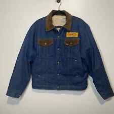Saddle King Ranch Men's Vintage Denim Sherpa Lined Jacket size 42 Regular picture