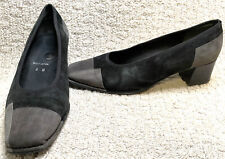 ara Germany Blue & Gray Suede Pumps Heels US 10 Square Toe Shoes picture