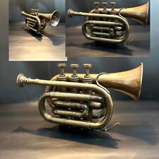 Antique Brass Trumpet Students Pocket Musical Trumpet horn Bugle Best gift item picture