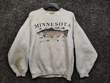 * Vintage Ozark Mountain Sweater Adult Large Gray Minnesota Rainbow Trout Fish picture