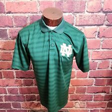 Adidas Men's S Green White Notre Dame Short Sleeve Golf Polo Shirt ⛳🏈 picture