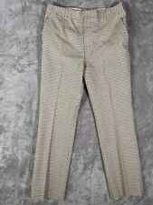 Vintage Arthur A Adler Mens Size 34x32 Beige Brown Check Gingham Dress Pants picture