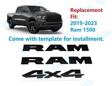 3PCS Matte Black Door Ram Rear 4X4 Emblem Badges Mopar 2019-2023 Ram 1500 picture