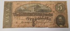T-69 1864 $5 Confederate States Note F Fine LOW SERIAL S/N 4895 picture