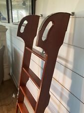 Vintage Boat Teak Wood Folding Ladder 55” Extended, 31.5” Folded picture