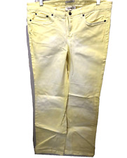 Jones New York Yellow Stretch Denim Straight Hand Dyed Denim Jeans Size 14 Large picture