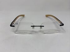 GARRISON PERSPECTIVES GP 1107P 52/18/140 BLACK BROWN WOOD RIMLESS EYEGLASS -X49 picture