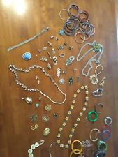 Vintage Antique Mixed Jewelry Lot 85+ Pieces Rings, Necklaces, Rhinestine Etc picture