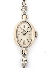 Vintage 14k White Gold Case Omega Ladies Watch with Diamonds, 1969 picture