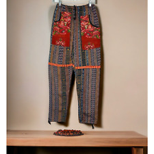 Guatemalan Corte Style Pants with Huipil Pockets Boho Festival Ikat Earthy picture