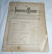 Vintage May 1876 issue of Insurance Monitor Magazine picture