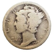 1918-D Mercury 90% Silver Dime Good+  BEST VALUE ON EBAY Free S&H W/Tracking picture