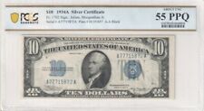 1934A $10 Silver Certificate Very Rare - PCGS Graded About UNC 55 PPQ picture