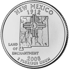 2008 P New Mexico State Quarter.  Uncirculated from US Mint roll. picture