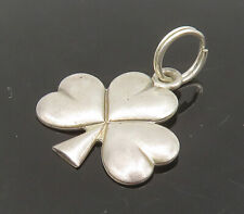 IRELAND 925 Silver - Vintage Four-Leaf Clover Good Luck Motif Pendant - PT18998 picture
