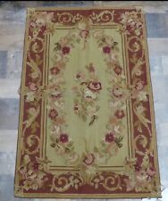 2'x3' French Aubusson design chic hand knotted wool Needlepoint small rug picture