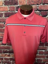 Footjoy Mens Large Pink Gray Striped Short Sleeve Golf Polo Shirt  picture