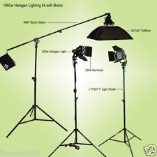 1950w Studio Continuous Halogen Light Lighting Boom Stand Softbox Barndoor Kit picture