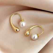 Golden Plating Water Droplet Pearl Piercing Earrings Fashion Earrings For Women picture