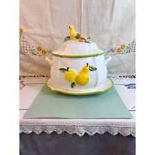 Vintage Soup Tureen George Z Lefton Birds and Fruits  With Ladle and Underplate picture