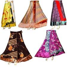 15 Pcs Mix Lot Vintage Silk Sari Magic Wrap Around Skirts Dresss picture