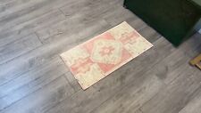 Small Antique Rug, Small Oushak Rug, Entry Rug, Bathroom Rug, 1.4x2.6 ft picture