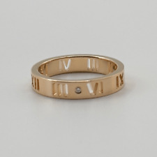 Tiffany & Co. Atlas Pierced Diamond 18K Rose Gold Band Ring Size 4.75 Box & Bag picture