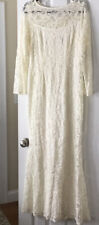 Marina Ivory Lace Long Dress Size 12 NWT picture