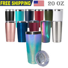 20oz Stainless Steel Tumbler Slider Lid Vacuum Insulated Travel Cup Coffee Mug picture