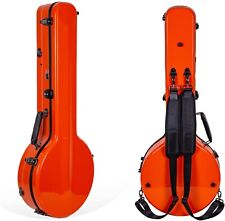 Crossrock 5-String Bluegrass Banjos Case, Orange Fiberglass Hardshell with TSA picture