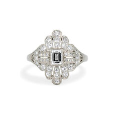 Antique 1/2Ct Marquise Cut White CZ CZ Engagement & Vintage Ring In Silver picture