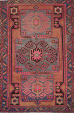 Vintage Tribal Geometric Hand-knotted Wool Hamedan Traditional Accent Rug 4x7 picture