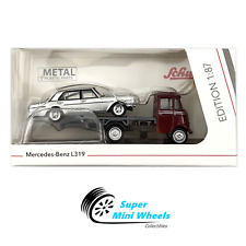 Schuco 1:87 HO Scale - Mercedes-Benz L319 Truck with Sedan - Diecast Model picture