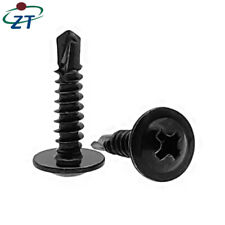 US 100/pk Black Phosphate ZT Wafer Head Self Tapping/Drilling Screws 3/4'' Inch  picture