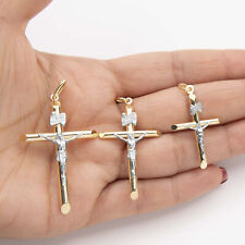 Jesus Crucifix Cross INRI Pendant Real 10K Yellow White Gold All Sizes picture
