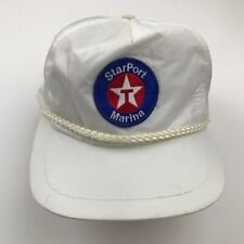 VINTAGE Star Lake Marina Hat Cap Strapback White Blue Adjustable Adult Nylon 80s picture