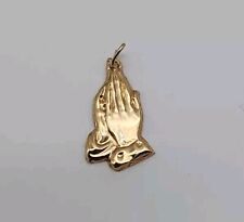 Vintage Solid 14Kt Adwar Casting AC Praying Hands Pendant Fast Shipping picture
