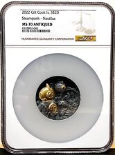2022 Cook Islands $20 Steampunk Nautilus 3 oz Silver Coin - NGC MS 70 picture
