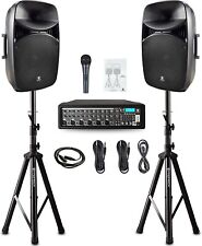 PRORECK MX15 2500W 8-Channel Powered Bluetooth Mixer with 15inch Passive Speaker picture