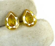 Natural 13.05 Ct Pear Yellow Sapphire Loose Gemstone Pair Certified GH427 picture