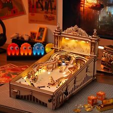 ROKR Pinball Machine 3D Wooden Puzzle Amusing Table Game with Music LED Light picture